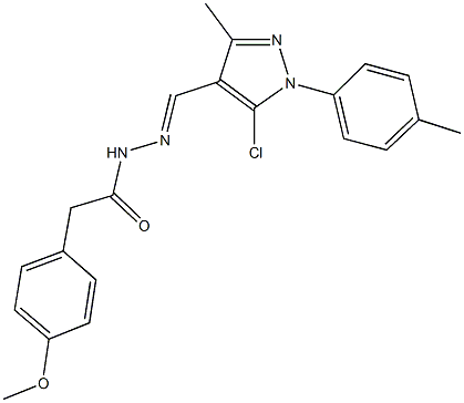 N'-{[5-chloro-3-methyl-1-(4-methylphenyl)-1H-pyrazol-4-yl]methylene}-2-(4-methoxyphenyl)acetohydrazide 구조식 이미지