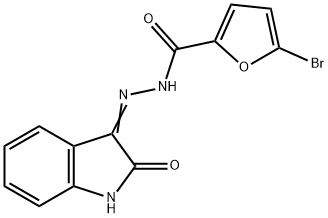 5-bromo-N'-(2-oxo-1,2-dihydro-3H-indol-3-ylidene)-2-furohydrazide 구조식 이미지