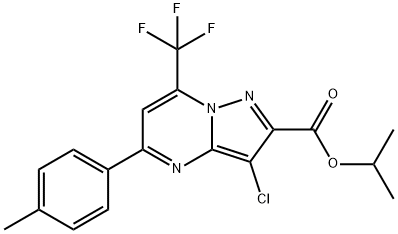 isopropyl 3-chloro-5-(4-methylphenyl)-7-(trifluoromethyl)pyrazolo[1,5-a]pyrimidine-2-carboxylate 구조식 이미지