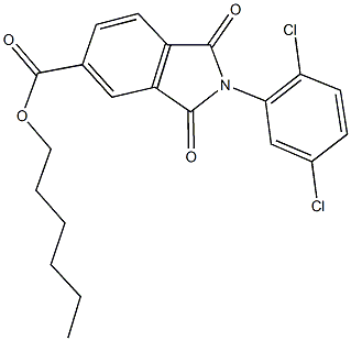 hexyl 2-(2,5-dichlorophenyl)-1,3-dioxo-5-isoindolinecarboxylate Structure