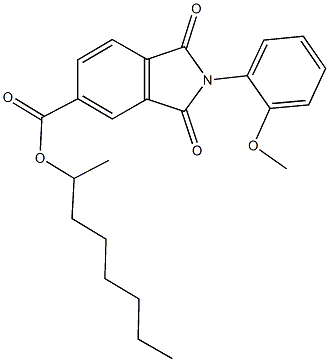 1-methylheptyl 2-(2-methoxyphenyl)-1,3-dioxo-5-isoindolinecarboxylate Structure