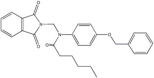 N-[4-(benzyloxy)phenyl]-N-[(1,3-dioxo-1,3-dihydro-2H-isoindol-2-yl)methyl]hexanamide 구조식 이미지