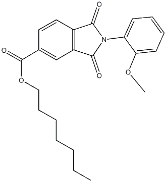 heptyl 2-(2-methoxyphenyl)-1,3-dioxo-5-isoindolinecarboxylate Structure