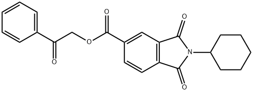 2-oxo-2-phenylethyl 2-cyclohexyl-1,3-dioxo-5-isoindolinecarboxylate Structure