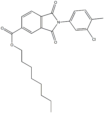 octyl 2-(3-chloro-4-methylphenyl)-1,3-dioxo-5-isoindolinecarboxylate 구조식 이미지