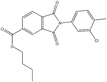 butyl 2-(3-chloro-4-methylphenyl)-1,3-dioxo-5-isoindolinecarboxylate 구조식 이미지