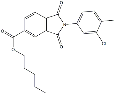 pentyl 2-(3-chloro-4-methylphenyl)-1,3-dioxoisoindoline-5-carboxylate 구조식 이미지