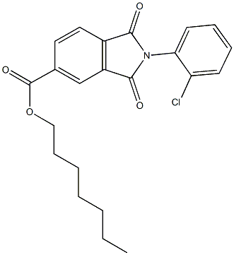heptyl 2-(2-chlorophenyl)-1,3-dioxoisoindoline-5-carboxylate Structure
