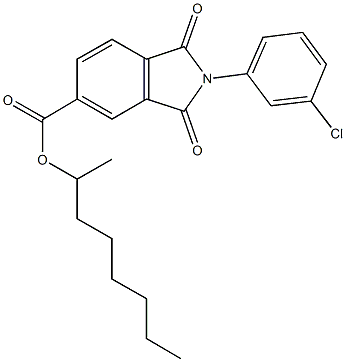 1-methylheptyl 2-(3-chlorophenyl)-1,3-dioxoisoindoline-5-carboxylate 구조식 이미지