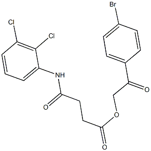 2-(4-bromophenyl)-2-oxoethyl 4-(2,3-dichloroanilino)-4-oxobutanoate Structure