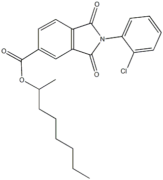 1-methylheptyl 2-(2-chlorophenyl)-1,3-dioxoisoindoline-5-carboxylate 구조식 이미지