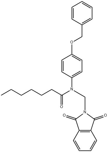 N-[4-(benzyloxy)phenyl]-N-[(1,3-dioxo-1,3-dihydro-2H-isoindol-2-yl)methyl]heptanamide 구조식 이미지