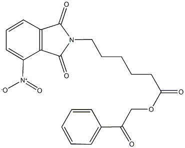 2-oxo-2-phenylethyl 6-{4-nitro-1,3-dioxo-1,3-dihydro-2H-isoindol-2-yl}hexanoate Structure