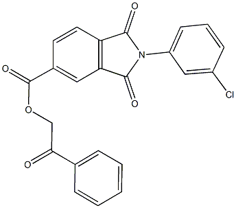 2-oxo-2-phenylethyl 2-(3-chlorophenyl)-1,3-dioxoisoindoline-5-carboxylate Structure