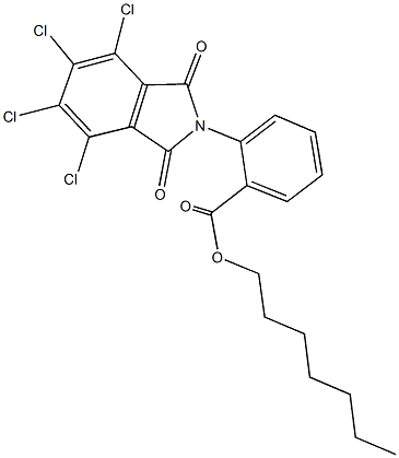 heptyl 2-(4,5,6,7-tetrachloro-1,3-dioxo-1,3-dihydro-2H-isoindol-2-yl)benzoate Structure