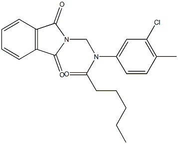 N-(3-chloro-4-methylphenyl)-N-[(1,3-dioxo-1,3-dihydro-2H-isoindol-2-yl)methyl]hexanamide 구조식 이미지