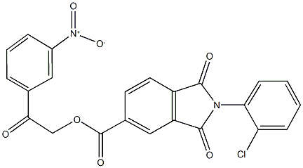 2-{3-nitrophenyl}-2-oxoethyl 2-(2-chlorophenyl)-1,3-dioxo-5-isoindolinecarboxylate 구조식 이미지