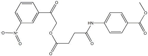 methyl 4-{[4-(2-{3-nitrophenyl}-2-oxoethoxy)-4-oxobutanoyl]amino}benzoate 구조식 이미지