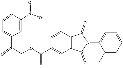 2-{3-nitrophenyl}-2-oxoethyl 2-(2-methylphenyl)-1,3-dioxo-5-isoindolinecarboxylate 구조식 이미지