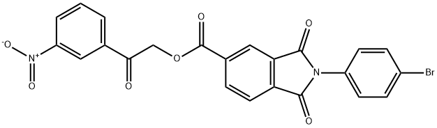 2-{3-nitrophenyl}-2-oxoethyl 2-(4-bromophenyl)-1,3-dioxoisoindoline-5-carboxylate Structure