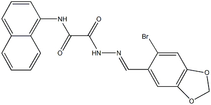 2-{2-[(6-bromo-1,3-benzodioxol-5-yl)methylene]hydrazino}-N-(1-naphthyl)-2-oxoacetamide Structure