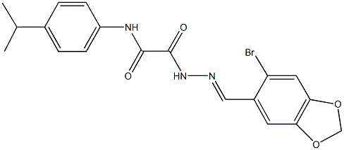 2-{2-[(6-bromo-1,3-benzodioxol-5-yl)methylene]hydrazino}-N-(4-isopropylphenyl)-2-oxoacetamide Structure
