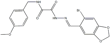 2-{2-[(6-bromo-1,3-benzodioxol-5-yl)methylene]hydrazino}-N-(4-methoxybenzyl)-2-oxoacetamide 구조식 이미지