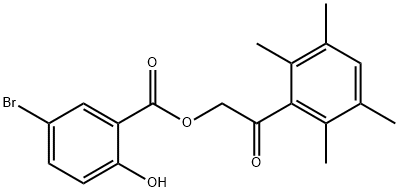 2-oxo-2-(2,3,5,6-tetramethylphenyl)ethyl 5-bromo-2-hydroxybenzoate 구조식 이미지