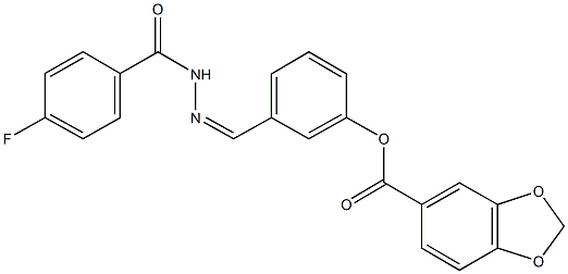 3-[2-(4-fluorobenzoyl)carbohydrazonoyl]phenyl 1,3-benzodioxole-5-carboxylate Structure