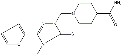 1-{[3-(2-furyl)-4-methyl-5-thioxo-4,5-dihydro-1H-1,2,4-triazol-1-yl]methyl}-4-piperidinecarboxamide 구조식 이미지