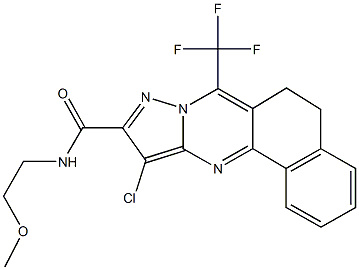 11-chloro-N-(2-methoxyethyl)-7-(trifluoromethyl)-5,6-dihydrobenzo[h]pyrazolo[5,1-b]quinazoline-10-carboxamide Structure