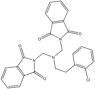 2-({[2-(2-chlorophenyl)ethyl][(1,3-dioxo-1,3-dihydro-2H-isoindol-2-yl)methyl]amino}methyl)-1H-isoindole-1,3(2H)-dione 구조식 이미지