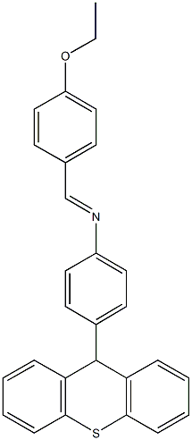 N-(4-ethoxybenzylidene)-N-[4-(9H-thioxanthen-9-yl)phenyl]amine Structure