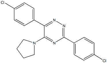 3,6-bis(4-chlorophenyl)-5-(1-pyrrolidinyl)-1,2,4-triazine 구조식 이미지