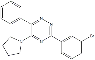 3-(3-bromophenyl)-6-phenyl-5-(1-pyrrolidinyl)-1,2,4-triazine 구조식 이미지