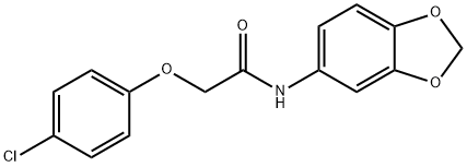 N-(1,3-benzodioxol-5-yl)-2-(4-chlorophenoxy)acetamide 구조식 이미지