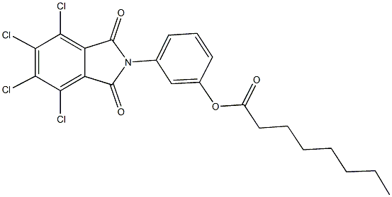 3-(4,5,6,7-tetrachloro-1,3-dioxo-1,3-dihydro-2H-isoindol-2-yl)phenyl octanoate 구조식 이미지