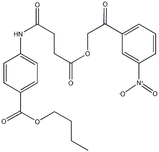 butyl 4-{[4-(2-{3-nitrophenyl}-2-oxoethoxy)-4-oxobutanoyl]amino}benzoate Structure