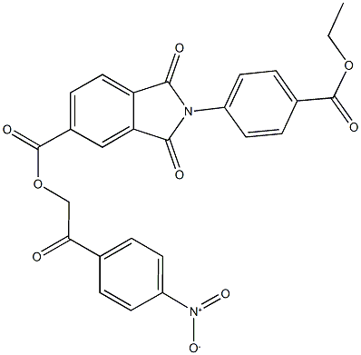 2-{4-nitrophenyl}-2-oxoethyl 2-[4-(ethoxycarbonyl)phenyl]-1,3-dioxo-5-isoindolinecarboxylate Structure