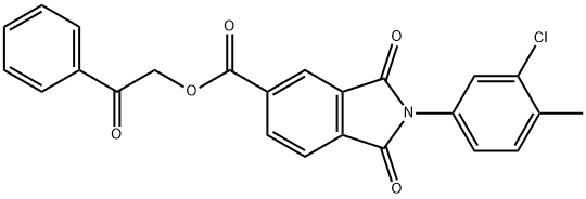2-oxo-2-phenylethyl 2-(3-chloro-4-methylphenyl)-1,3-dioxo-5-isoindolinecarboxylate 구조식 이미지