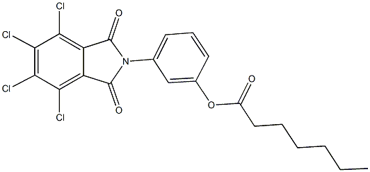 3-(4,5,6,7-tetrachloro-1,3-dioxo-1,3-dihydro-2H-isoindol-2-yl)phenyl heptanoate Structure