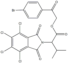 2-(4-bromophenyl)-2-oxoethyl 3-methyl-2-(4,5,6,7-tetrachloro-1,3-dioxo-1,3-dihydro-2H-isoindol-2-yl)butanoate 구조식 이미지