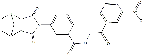 2-{3-nitrophenyl}-2-oxoethyl 3-(3,5-dioxo-4-azatricyclo[5.2.1.0~2,6~]dec-4-yl)benzoate 구조식 이미지