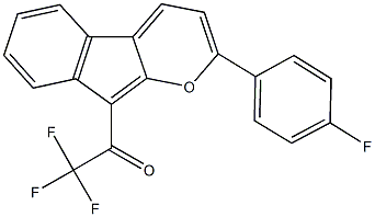 2,2,2-trifluoro-1-[2-(4-fluorophenyl)indeno[2,1-b]pyran-9-yl]ethanone Structure