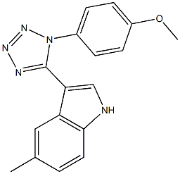 methyl 4-[5-(5-methyl-1H-indol-3-yl)-1H-tetraazol-1-yl]phenyl ether Structure