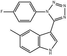 3-[1-(4-fluorophenyl)-1H-tetraazol-5-yl]-5-methyl-1H-indole Structure