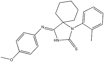 4-[(4-methoxyphenyl)imino]-1-(2-methylphenyl)-1,3-diazaspiro[4.5]decane-2-thione 구조식 이미지