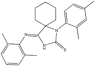 1-(2,4-dimethylphenyl)-4-[(2,6-dimethylphenyl)imino]-1,3-diazaspiro[4.5]decane-2-thione Structure