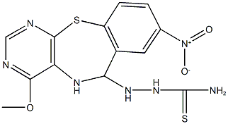 2-{8-nitro-4-methoxy-5,6-dihydropyrimido[4,5-b][1,4]benzothiazepin-6-yl}hydrazinecarbothioamide 구조식 이미지