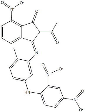 2-acetyl-3-[(5-{2,4-bisnitroanilino}-2-methylphenyl)imino]-7-nitro-1-indanone Structure